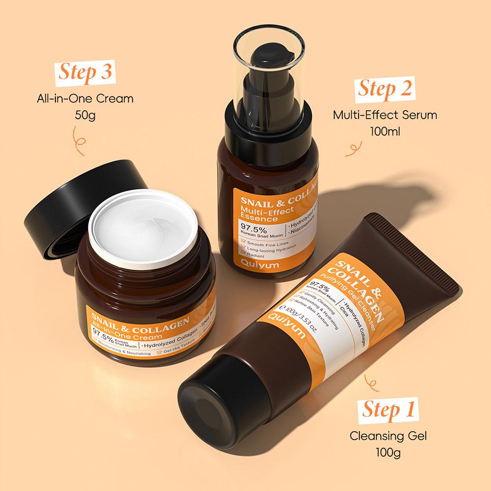 Snail Cream Gel - เจลล้างหน้าคอลลาเจนหอยทาก 100 กรัม ครีมบำรุงผิวให้ความชุ่มชื้น 50 กรัม